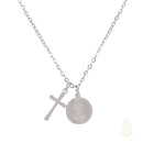 Catholic Town Saint Jude Thaddeus "San Judas Tadeo" Stainless Steel medal and cross with chain (Available in Gold and Silver colors)