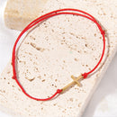 Catholic Town inspirational adjustable red cord bracelet with stainless steel cross ( SSBSCROS-REDG )