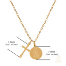 Catholic Town Saint Jude Thaddeus "San Judas Tadeo" Stainless Steel medal and cross with chain (Available in Gold and Silver colors)