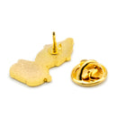 Catholic Town Miraculous Medal Lady of Grace Lapel Pin, Small Gold Tone with Color (VMP-G)