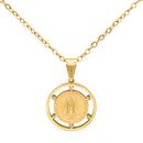 Catholic Town stainless steel Our Lady of Charity ( Virgen de la Caridad del Cobre ) medal with chain ( CTSSPCMST18-G )