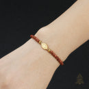 Catholic Town Bracelet with Stainless Steel Virgen de la Caridad del Cobre medal and 4mm Venturina beads (SSBCMVS-4)