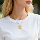 Catholic Town Virgen de la Caridad del Cobre Stainless Steel Medal with Chain available in Gold and Silver colors