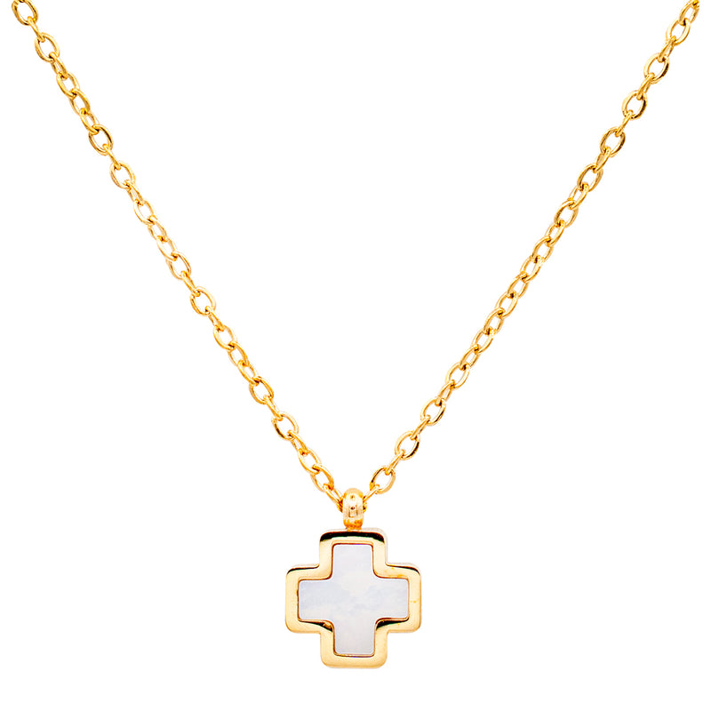 Catholic Town Mother-Of-Pearl/Stainless steel Cross Pendant with chain ( SSPCROSS-G )