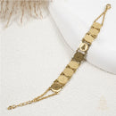 Catholic Town Stainless Steel Religious Bracelet with Our Lady of Charity "Virgen de la Caridad del Cobre" coins, 7 Inches + 0.5 Inches extender ( Available in Gold and Silver colors )