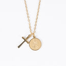 Catholic Town Saint Jude Thaddeus "San Judas Tadeo" Stainless Steel medal and cross with chain (Available in Gold and Silver colors)