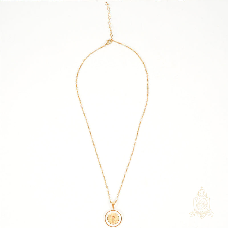 Catholic Town stainless steel St Benedict Medal Necklace ( Available in Gold and Silver colors )