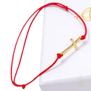 Catholic Town inspirational adjustable red cord bracelet with stainless steel cross ( SSBSCROS-REDG )