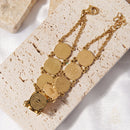 Catholic Town Stainless Steel Religious Bracelet with Our Lady of Charity "Virgen de la Caridad del Cobre" coins, 7 Inches + 0.5 Inches extender ( Available in Gold and Silver colors )