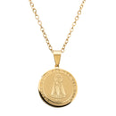 Catholic Town stainless steel Virgen de la Caridad del Cobre Medal Necklace ( Available in Gold and Silver colors )