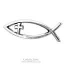 Car Chrome Emblem Jesus Christian Fish Symbol 3D Decal Badge ( CFAEC-S )