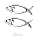 Car Chrome Emblem Jesus Christian Fish Symbol 3D Decal Badge ( CFAEC-S )