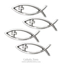 Car Chrome Emblem Jesus Christian Fish Symbol 3D Decal Badge ( CFAEC-S )