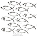 Car Chrome Emblem Jesus Christian Fish Symbol 3D Decal Badge ( CFAEC-S )
