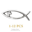 Car Chrome Emblem Jesus Christian Fish Symbol 3D Decal Badge ( CFAEC-S )
