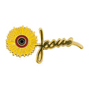 Catholic Town Jesus and Sunflower Lapel Pin, Gold Tone (JGPIN-G)