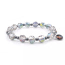 Catholic Town Women's Beaded Stretch Bracelet with Divine Mercy medal ( CTBDMM-CLR )