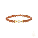 Catholic Town Stainless Steel Cross Bracelet with 4mm Sandstone ( Venturina ) beads ( CTBSSCROV4N-G )