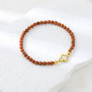 Catholic Town Stainless Steel Cross Bracelet with 4mm Sandstone ( Venturina ) beads ( CTBSSCROV4N-G )