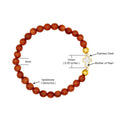 Catholic Town Stainless Steel Cross Bracelet with 6mm Sandstone ( Venturina ) beads ( CTBSSCROV6N-G )