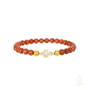 Catholic Town Stainless Steel Cross Bracelet with 6mm Sandstone ( Venturina ) beads ( CTBSSCROV6N-G )