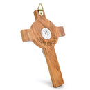 Catholic Town Small Olive Wood Wall Crucifix with Silver Corpus – 6.3 x 3.9 inches (CTCRFSBOW16-IVR)
