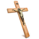 Catholic Town Handcrafted Wooden Wall Crucifix with Brass Corpus – 15 x 8.9 Inches (CTCRFSBW38-IVR)