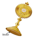 Catholic Town 2.5" Communion Standing Cross Chalice Statue with JHS Emblem & Base Sticker – Gold or Silver