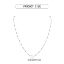 Catholic Town Stainless Steel Sideways Cross Necklace with White Pearl-Style Beads ( Gold or Silver )