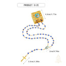 Catholic Town Our Lady of Charity - Virgen de la Caridad del Cobre Blue Rosary with Gold Metal Keepsake Case (CTRC46GBB-BLUG)