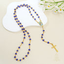 Catholic Town Our Lady of Charity - Virgen de la Caridad del Cobre Blue Rosary with Gold Metal Keepsake Case (CTRC46GBB-BLUG)