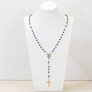 Catholic Town Our Lady of Charity - Virgen de la Caridad del Cobre Blue Rosary with Gold Metal Keepsake Case (CTRC46GBB-BLUG)