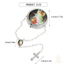 Catholic Town Guardian Angel White Bead Rosary with Matching Metal Keepsake Box (CTROSMIRAG-WHT)