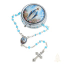 Catholic Town Our Lady of the Miraculous Medal Rosary with Metal Keepsake Box – Blue or White