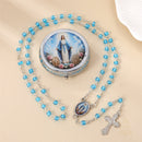 Catholic Town Our Lady of the Miraculous Medal Rosary with Metal Keepsake Box – Blue or White