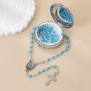 Catholic Town Our Lady of the Miraculous Medal Rosary with Metal Keepsake Box – Blue or White