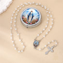 Catholic Town Our Lady of the Miraculous Medal Rosary with Metal Keepsake Box – Blue or White