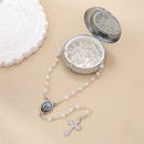 Catholic Town Our Lady of the Miraculous Medal Rosary with Metal Keepsake Box – Blue or White