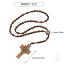 Catholic Town St. Benedict Brown Wooden Rosary with Knotted Cord and Wooden Crucifix