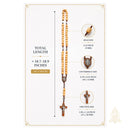 Catholic Town St. Benedict Wooden Rosary – Natural Wood Beads, Benedictine Medal Centerpiece, Wooden Crucifix, Handmade Catholic Prayer Rosary ( CTROSSBWB-IVR )