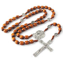 Catholic Town St. Michael the Archangel Brown Wooden Rosary | Catholic Prayer Beads (CTROSSMAWB-HBRN)