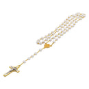 Catholic Town St Benedict center piece rosary with 8mm glass beads and cross crucifix ( Black, Purple, Red, White )