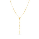 Catholic Town Our Lady of Charity (Virgen de la Caridad del Cobre) Stainless Steel Rosary Necklace — Gold, Gold & White, or White