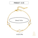 Catholic Town Gold-Tone Stainless Steel Adjustable Bracelet with 3 Mother-of-Pearl Crosses ( CTSSB3CROSSN-G )