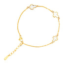 Catholic Town Stainless steel Adjustable Bracelet with 3 Christian Crosses with Mother of Pearl Shell inlays ( CTSSB3CROSSN-G )