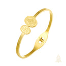 Catholic Town Bangle-style religious bracelet with Miraculous Medal (Available in Gold and Silver colors)