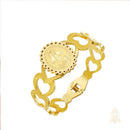 Catholic Town Our Lady of Charity (Virgen de la Caridad del Cobre) Stainless Steel Heart Bracelet (CTSSBCHEARTD-G)