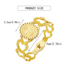Catholic Town Our Lady of Charity (Virgen de la Caridad del Cobre) Stainless Steel Heart Bracelet (CTSSBCHEARTD-G)