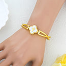 Catholic Town Faith Clover Bracelet with Cross and Mother of Pearl – Stainless Steel (Gold / Silver)