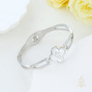 Catholic Town Faith Clover Bracelet with Cross and Mother of Pearl – Stainless Steel (Gold / Silver)